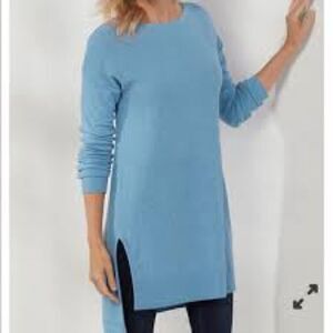 ✨Soft Surroundings Light Blue Metro High Low Tunic Sweater